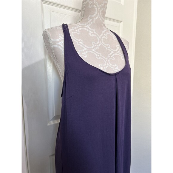 Rosa Faia Brand Womans Plain Violet Large Maxi Halter Dress NWT Beads - Picture 3 of 14